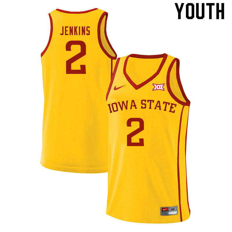 Youth #2 Nate Jenkins Iowa State Cyclones College Basketball Jerseys Sale-Yellow